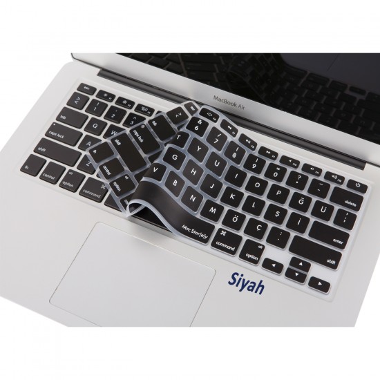Macbook Klavye Air Pro Koruyucu (US to TR) (Eski USB'li Model 2008-2017) ile Uyumlu 