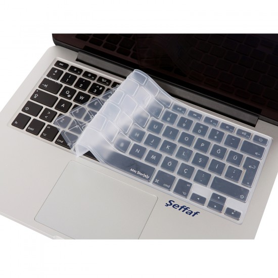 Macbook Klavye Koruyucu Air Pro (UK-EU İngilizce) (Eski USB'li Model 2008/2017) ile Uyumlu