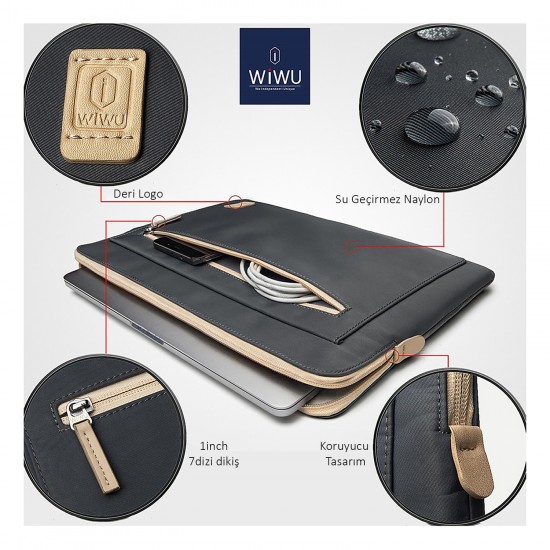 Laptop MacBook Çantası Kese Kılıf Darbe Emici 2016 Sonrası Type-C Modellere Uyumlu 13,3" Laptop MacBook Çantası Kese Kılıf Darbe Emici 2016 Sonrası Type-C Modellere Uyumlu 13,3"