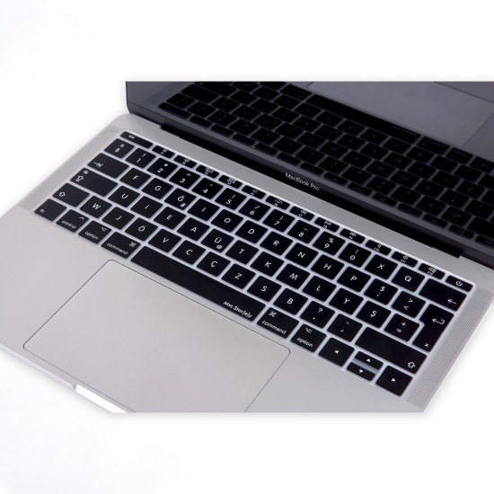 F Klavye Laptop Macbook Pro Kılıf DaktiloTip Baskı 12inç A1534 - 13inç A1708 ile Uyumlu