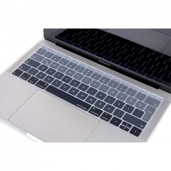 Laptop Macbook Pro Klavye Kılıf Türkçe Q Baskılı A1534 A1708 ile Uyumlu Ombre