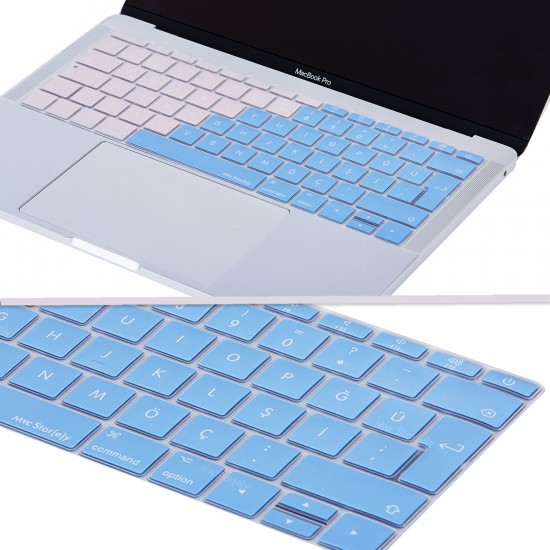 Laptop Macbook Pro Klavye Kılıf Türkçe Q Baskılı A1534 A1708 ile Uyumlu R.Powder
