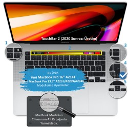 Laptop MacBook Pro Klavye Koruyucu 13inc A2251 A2289 A2338 16inc A2141 Avrupa İngilizce Baskılı