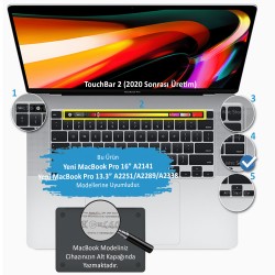 Laptop MacBook Pro Klavye Koruyucu 13inc A2251 A2289 A2338 16inc A2141 İngilizce Türkçe Baskılı