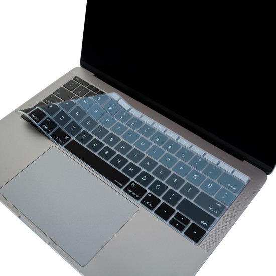 Laptop Macbook Pro Klavye Koruyucu (US to TR) 13inç A1708 -13inç A1534 ile Uyumlu Ombre