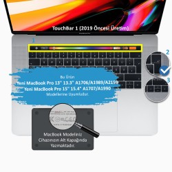 Laptop MacBook Pro TouchBar Klavye Koruyucu A1706 1989 2159 A1707 1990 Avrupa İngilizce Baskı Dazzle
