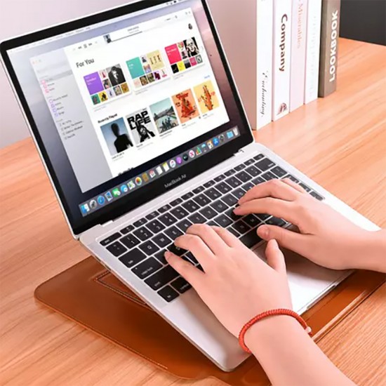 WIWU Laptop MacBook Stand Koruyucu Kese Deri Kılıf Kadın Erkek Laptop Çantası