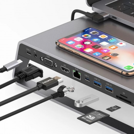 Laptop Stand Type-C Adaptör USB Çoğaltıcı Type-C HDMI USB-C Hub USB Dock Station 