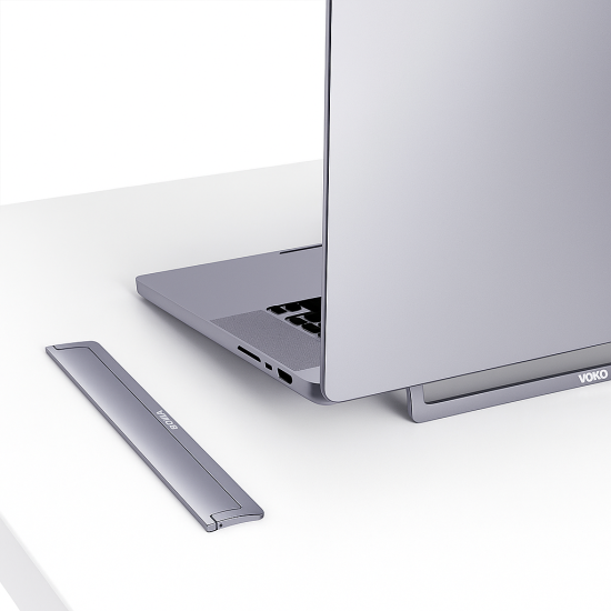 Laptop Stand Ultra İnce 4 mm Katlanabilir Alüminyum Ergonomik – 11.6–17 İnç Uyumlu