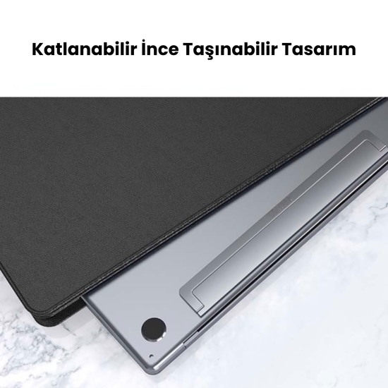 Laptop Stand Ultra İnce 4 mm Katlanabilir Alüminyum Ergonomik – 11.6–17 İnç Uyumlu