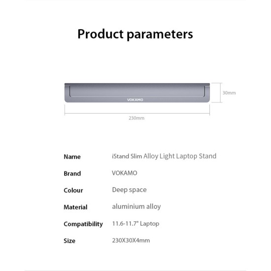 Laptop Stand Ultra İnce 4 mm Katlanabilir Alüminyum Ergonomik – 11.6–17 İnç Uyumlu