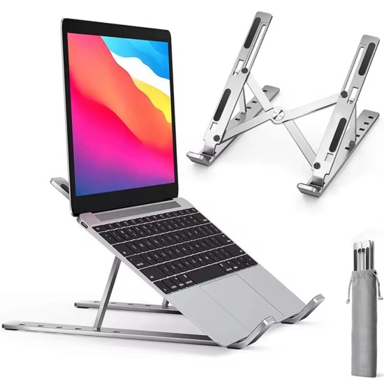 6 kademeli yukseklik ayarli laptop stand tasinabilir aluminyum notebook stand