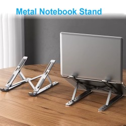 Laptop Standı Taşınabilir Katlanabilir Metal Alüminyum Notebook MacBook Uyumlu Ergonomik Yükseltici Stand 10-17 inç Havalandırma Tasarım