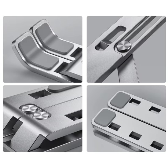 6 kademeli yukseklik ayarli laptop stand tasinabilir aluminyum notebook stand