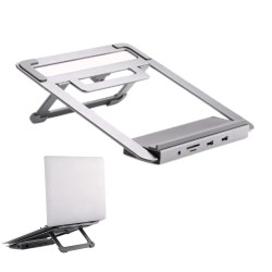 Laptop Standlı 12-in-1 USB-C Docking Station – 4K HDMI RJ45 100W PD Type-C Multiport Hub