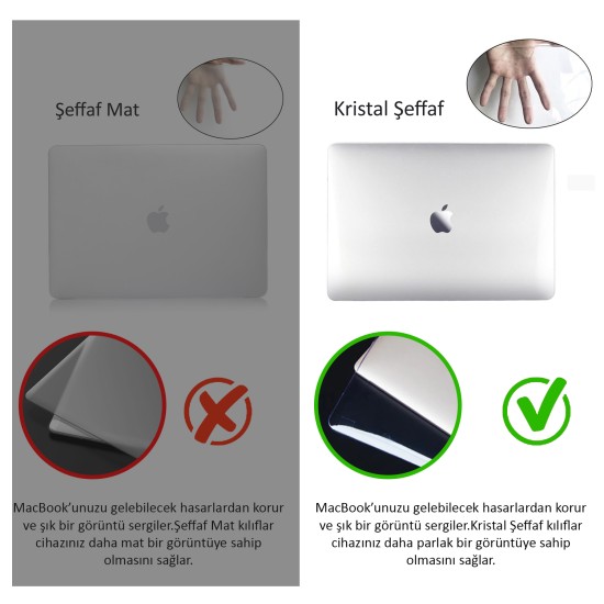 MacBook Air 13.6 İnç Simli Kristal Parlak TPU Sert Kılıf M2-M3-M4 Uyumlu