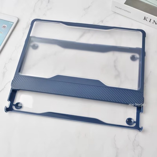 MacBook Air A1932 karbon fiber outdoor darbe emici şeffaf sert kılıf 2018 2019