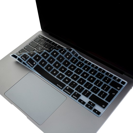 MacBook Air 13 A2179 A2337 UK İngilizce silikon klavye koruyucu şeffaf siyah