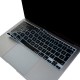 MacBook Air 13 A2179 A2337 UK İngilizce silikon klavye koruyucu şeffaf siyah