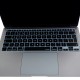 MacBook Air 13 A2179 A2337 UK İngilizce silikon klavye koruyucu şeffaf siyah