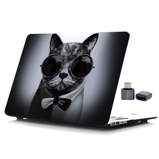 MacBook Air 13 Mat TPU Kedi Desenli Kılıf A1932 A2179 A2337