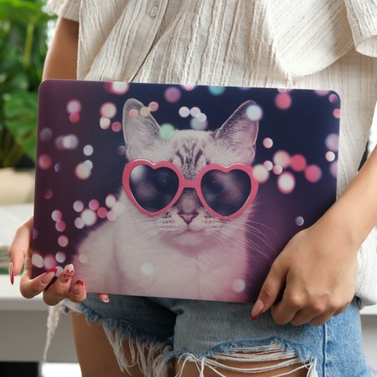 MacBook Air 13 Mat TPU Kedi Desenli Kılıf A1932 A2179 A2337