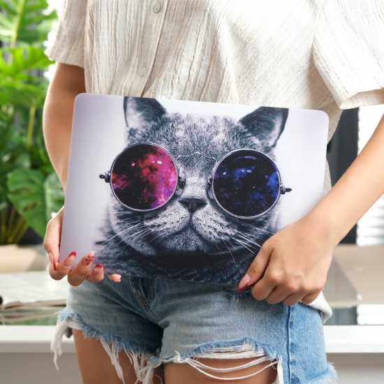 MacBook Air 13 Mat TPU Kedi Desenli Kılıf A1932 A2179 A2337