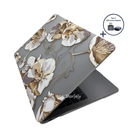 MacBook Air 13 Kılıf M1 Mat TPU Lazer Baskılı İnce Hafif Darbe Çizik Koruma A1932 A2179 A2337 Uyumlu