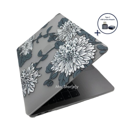 MacBook Air 13 Kılıf M1 Mat TPU Lazer Baskılı İnce Hafif Darbe Çizik Koruma A1932 A2179 A2337 Uyumlu