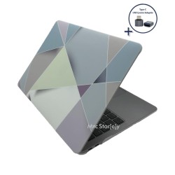 MacBook Air 13 Kılıf M1 Mat TPU Lazer Baskılı İnce Hafif Darbe Çizik Koruma A1932 A2179 A2337 Uyumlu