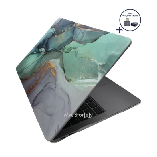 MacBook Air 13 Kılıf M1 Mat TPU Lazer Baskılı İnce Hafif Darbe Çizik Koruma A1932 A2179 A2337 Uyumlu