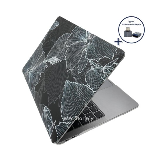 MacBook Air 13 Kılıf M1 Mat TPU Lazer Baskılı İnce Hafif Darbe Çizik Koruma A1932 A2179 A2337 Uyumlu