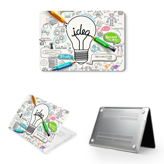 MacBook Air 13 Kılıf M1 Mat TPU Lazer Baskılı İnce Hafif Darbe Çizik Koruma A1932 A2179 A2337 Uyumlu