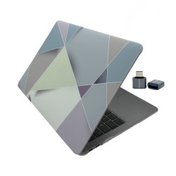 MacBook Air 13 Kılıf M1 Mat TPU Lazer Baskılı İnce Hafif Darbe Çizik Koruma A1932 A2179 A2337 Uyumlu