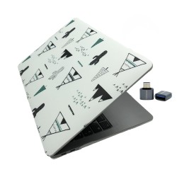 MacBook Air 13 Kılıf M1 Mat TPU Lazer Baskılı İnce Hafif Darbe Çizik Koruma A1932 A2179 A2337 Uyumlu