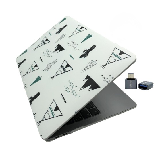 MacBook Air 13 Kılıf M1 Mat TPU Lazer Baskılı İnce Hafif Darbe Çizik Koruma A1932 A2179 A2337 Uyumlu