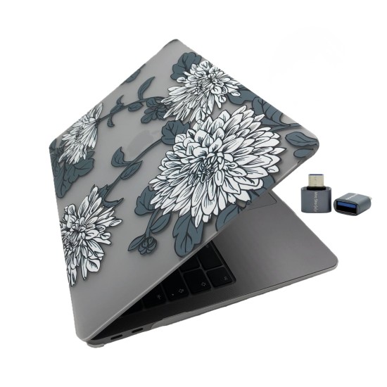 MacBook Air 13 Kılıf M1 Mat TPU Lazer Baskılı İnce Hafif Darbe Çizik Koruma A1932 A2179 A2337 Uyumlu