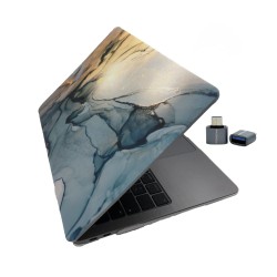 MacBook Air 13 Kılıf M1 Mat TPU Lazer Baskılı İnce Hafif Darbe Çizik Koruma A1932 A2179 A2337 Uyumlu