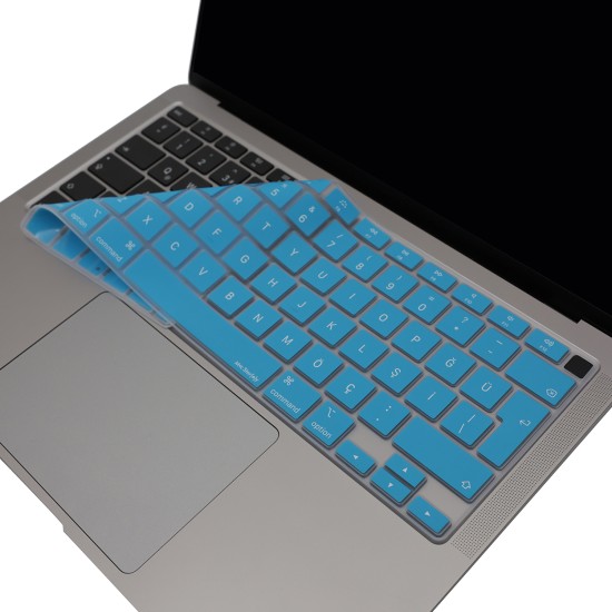 MacBook Air 13 Klavye Kılıfı Türkçe Q Silikon A2179 A2337 M1 Toz ve Sıvı Koruma