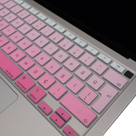 MacBook Air 13 Klavye Koruyucu A2337 A2179 Türkçe Q Silikon Pembe