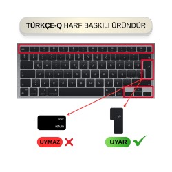MacBook Air 13 Klavye Koruyucu M1 A2337 A2179 Türkçe Q Silikon Pembe