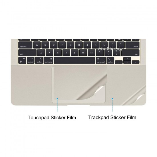 Macbook Air 15.3 inç M2-M3, Touchpad Sticker Film Koruyucu (2023-2024) A2941 A3114 ile Uyumlu