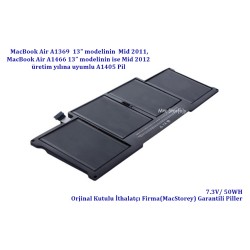 McStorey Macbook Air ile Uyumlu Batarya 13inc A1466 Modeline Uyumlu A1405 Pili