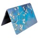 macbook air 13.6 ince sert kapak mavi cicek desenli parlak yuzey a2681 a3113 a3240
