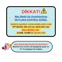 Macbook Air Kılıf 13 inç Leaf01 Kumaş (Eski USB'li Model 2010-2017) A1369 A1466 ile Uyumlu