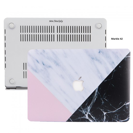 Macbook Air Kılıf 13 inç Mermer09 (Eski USB'li Model 2010-2017) A1369 A1466 ile Uyumlu