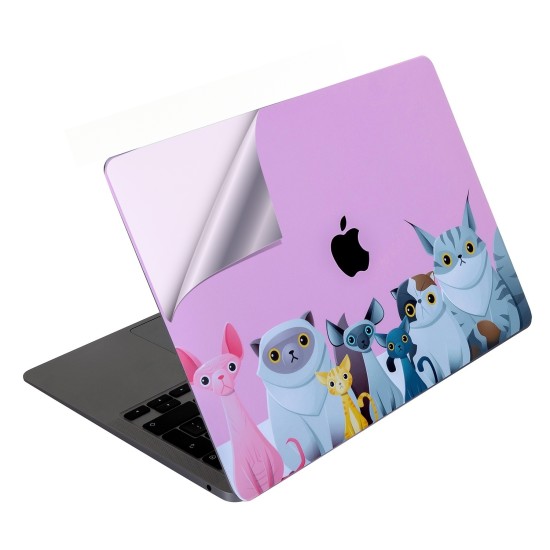 Macbook Air Kılıf Laptop Koruyucu Kaplama Sticker (TouchID'li) A2179 ile Uyumlu Animal03