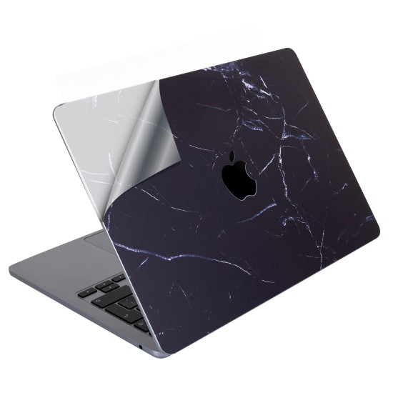 Macbook Air Kılıf M2-M3-M4 13.6inç Yapıştırma Sticker Kaplama Koruyucu Marble14 (13.6” Air) A2681 A3113 A3240 ile Uyumlu