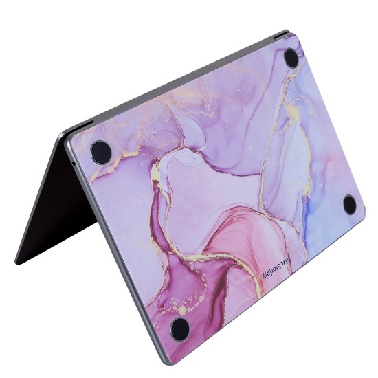 Macbook Air Kılıf M2-M3-M4 13.6inç Yapıştırma Sticker Kaplama Koruyucu Marble14 (13.6” Air) A2681 A3113 A3240 ile Uyumlu
