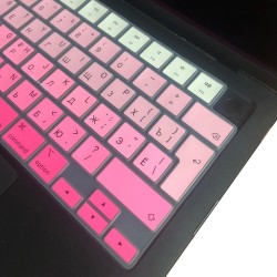 MacBook Air Klavye Koruyucu 13.6-15.3 ve Pro 14-16 Uyumlu Rusça İnce Hafif Silikon Kaplama Gradient Koruyucu